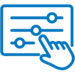 Icon of a hand adjusting mixer sliders