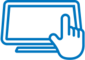 Icon of an index finger over a touch screen