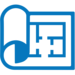 Icon of blueprints unrolling
