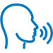 Icon of the side of a head speaking