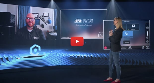 Video thumbnail of a woman on a stage presenting a Case Study on Illinois College
