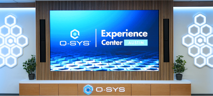 View of an Austin Experience Center display with speakers