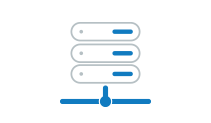 Stacked networking hardware icon to indicate network switches