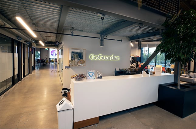 View of the GoGuardian reception desk