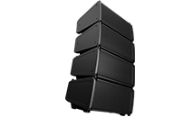 Front angled view of a PL-LA8 4-speaker line array