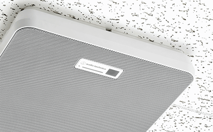 view of a ATND1061DAN beamforming ceiling array microphone mounted into a ceiling tile