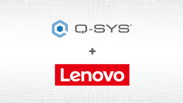 Q-SYS logo + Lenovo logo