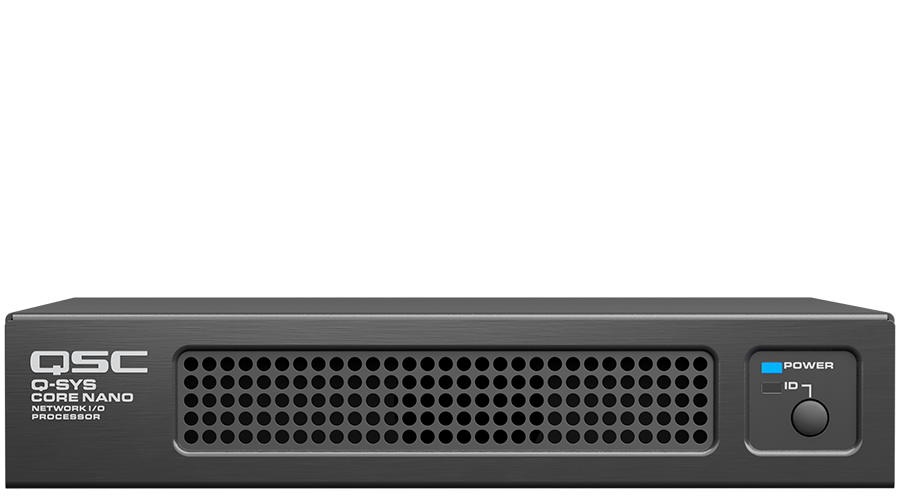 Front view of a Q-SYS Core Nano