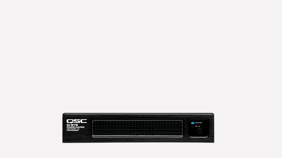 Front view of a Q-SYS Core Nano
