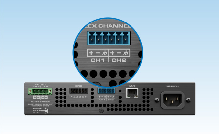 Image of back of Q-SYS hardware