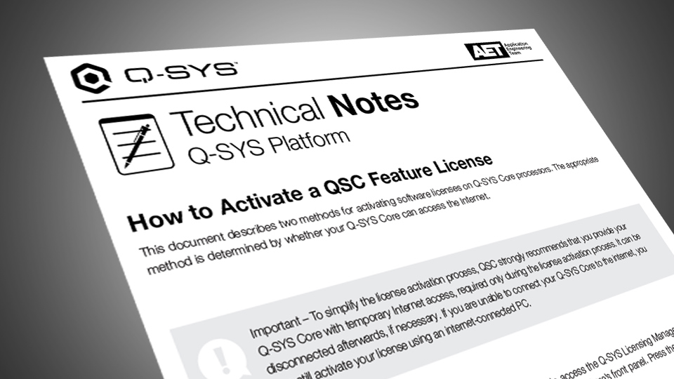 QSYS UCI Deployment Scaling & Feature Licenses Products