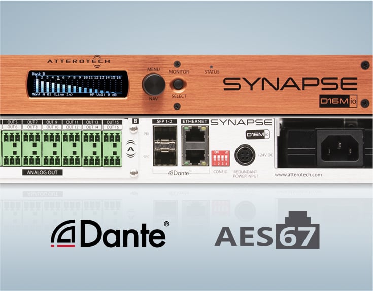 Front facing Synapse D16Mio on top of a backwards facing Synapse D16Mio