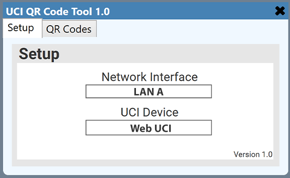 Example of the UCI QR code tool setup