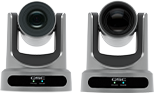 Front view of two Q-SYS PTZ-IP Series PTZ Cameras