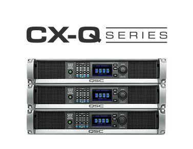 Three new CX-Q Series amplifiers stacked on top of eachother