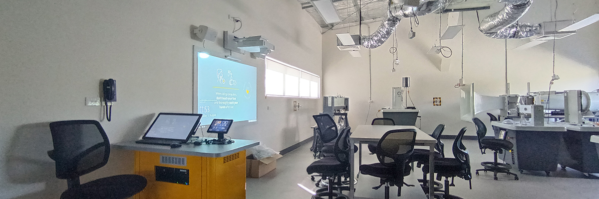 Tech-filled classroom at the University of Southern Queensland