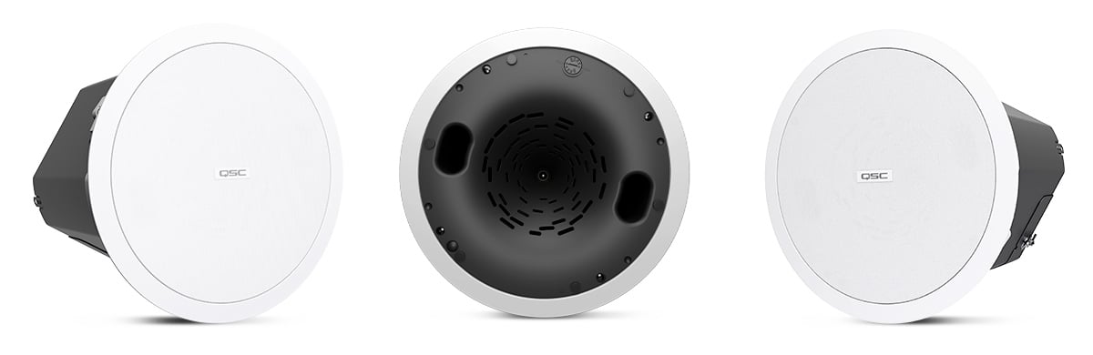 Hero front and side view of the AD-C6T-HC with no speaker grill