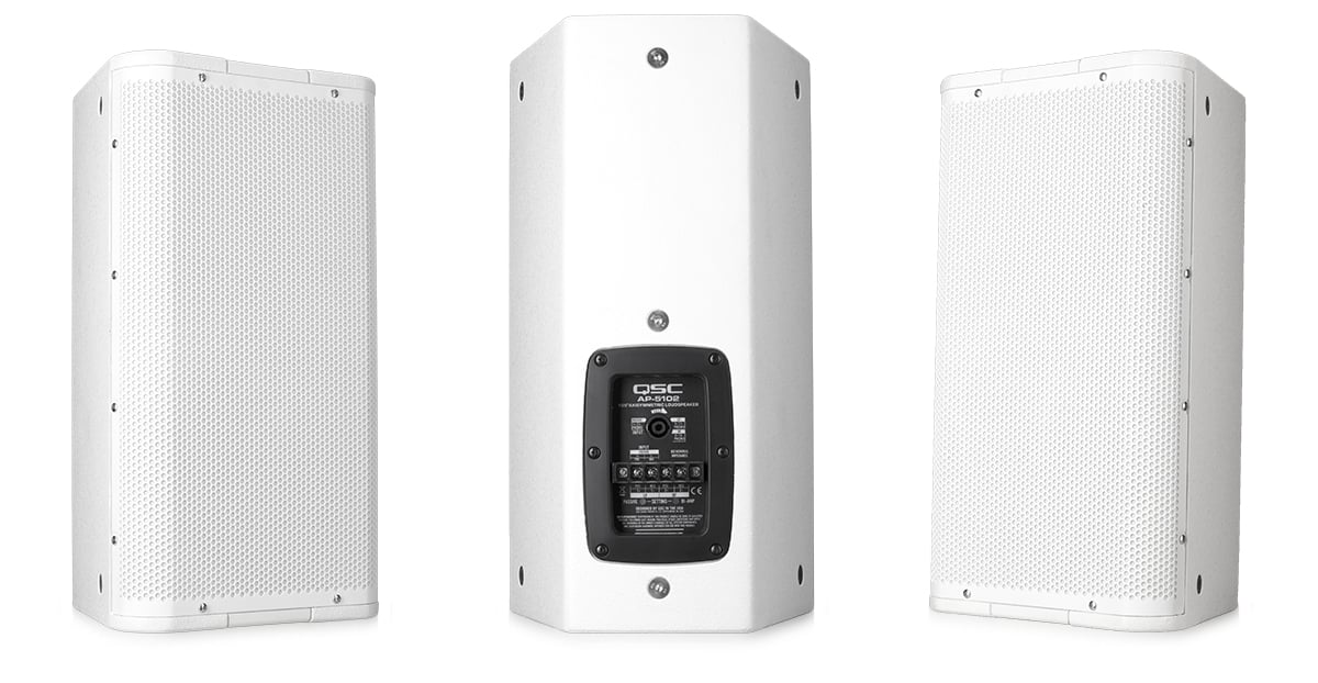 Hero rear and side view of the white AP-5102 High SPL Speaker