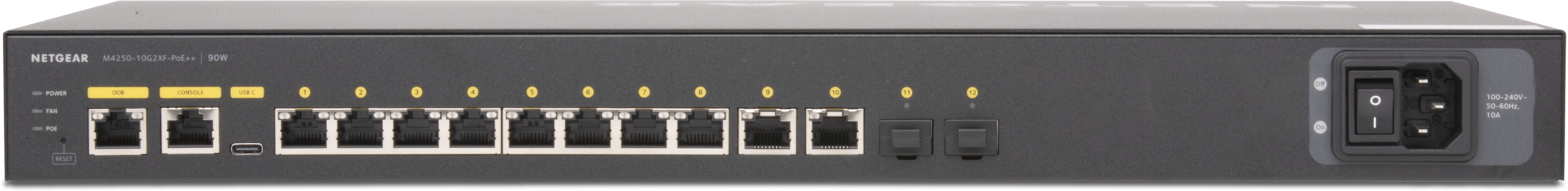 Q-SYS NS10-720++ network switch (Rear)