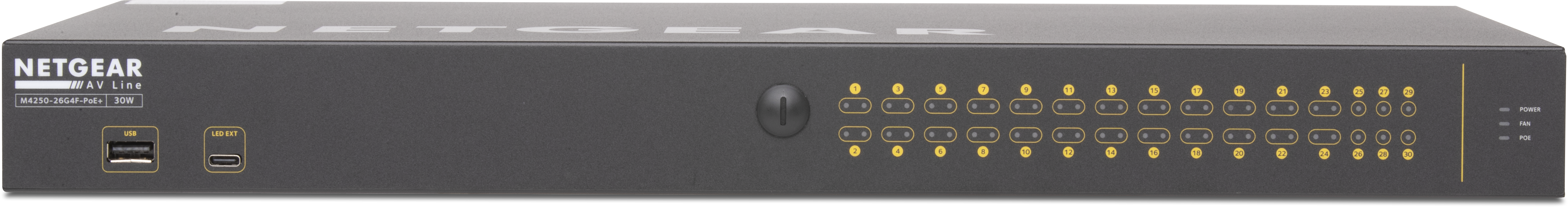 Q-SYS NS10-300+ network switch (Front)