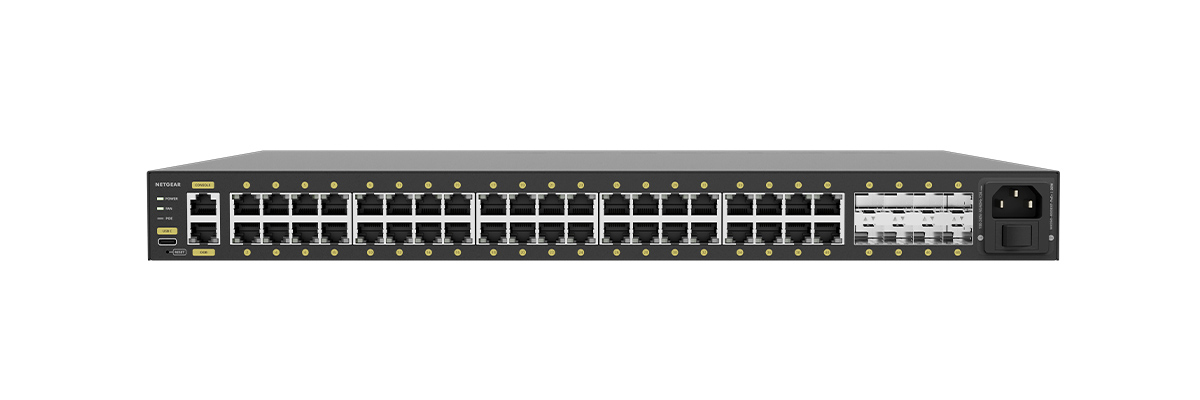 Q-SYS NS40-960+ network switch (rear)