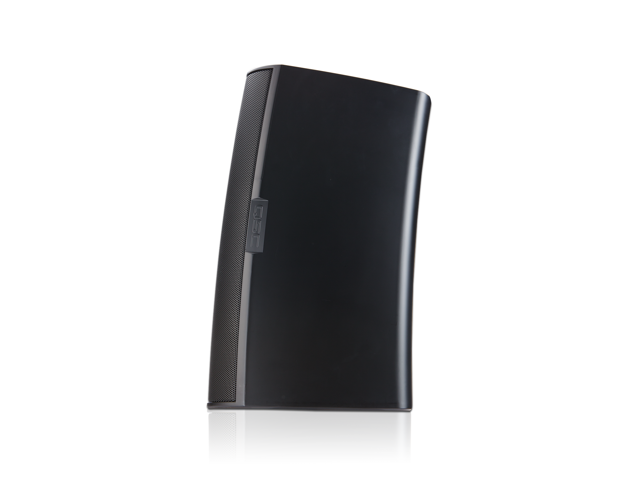 Front Left Angle Image of the Black AD-S10T Loudspeaker with Grille