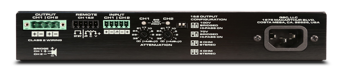 Rear Image of the SPA2 - 200 amplifier