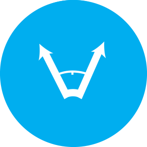 Icon of arrows pointed at 10 and 2 with a angle line connecting them