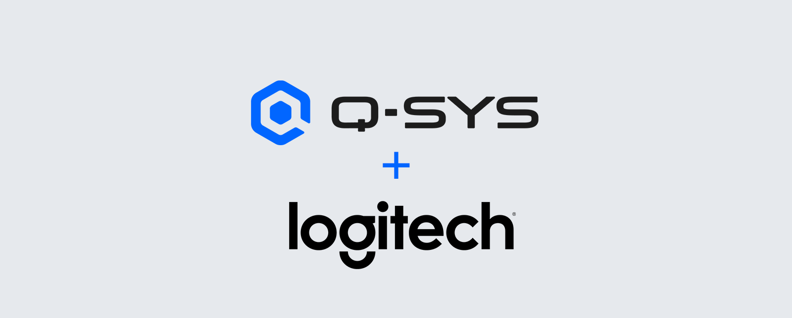Q-SYS and Logitech logos