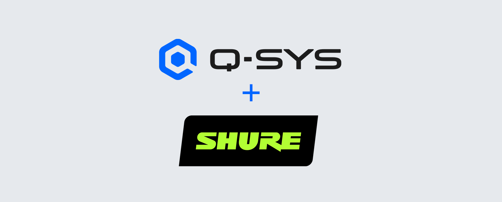 Q-SYS and Shure logos